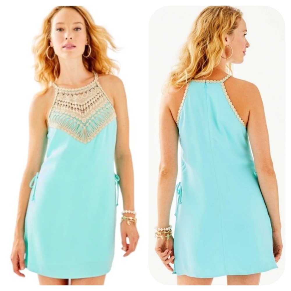 Lilly Pulitzer Lace Pearl Romper Bali Blue Size 16